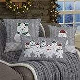Polar Bear Family Personalized Christmas Throw Pillows - 32547
