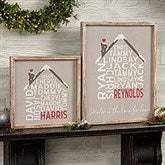 Christmas Family House Personalized Wood Framed Wall Art - 32548
