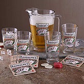 Personalized Pub Glasses and Pitcher Set - Poker Room - 3255D