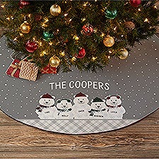 Polar Bear Family Personalized Christmas Tree Skirt - 32566