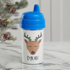 Build Your Own Reindeer Personalized Toddler Sippy Cups - 32581