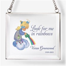 Rainbow Memorial Precious Moments Personalized Glass Suncatcher - 32587