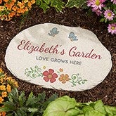 Precious Moments Floral Personalized Garden Stone - 32588