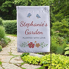 Precious Moments Floral Personalized Garden Flag - 32590