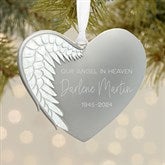Angel In Heaven Personalized Winged Heart Metal Ornament  - 32615