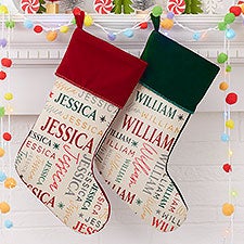 Sugarplum Repeating Name Personalized Christmas Stockings - 32619