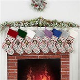 Repeating Pet Name Personalized Photo Christmas Stocking - 32637
