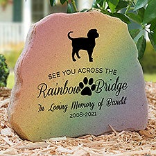 Rainbow Bridge Dog Breed Memorial Personalized Garden Stone - 32639