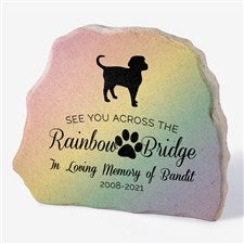 Rainbow Bridge Dog Breed Memorial Personalized Garden Stone - 32639