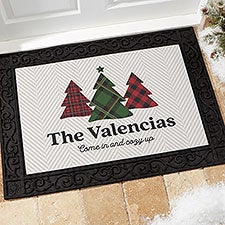 Plaid & Print Personalized Christmas Doormats - 32644