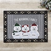 Polar Bear Family Personalized Christmas Doormats - 32646