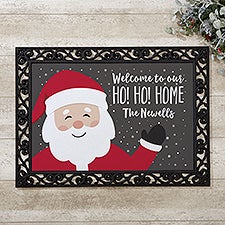 Ho! Ho! Home Santa Personalized Christmas Doormats - 32647