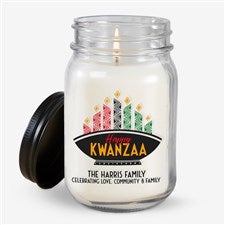 Kwanzaa Personalized Farmhouse Candle Jar - 32651