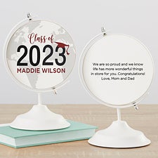 Classic Graduation Personalized Wooden Decorative Globe  - 32653