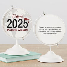 Classic Graduation Personalized Wooden Decorative Globe  - 32653