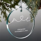 Drawn Together By Love Personalized Glass Ornaments - 32678