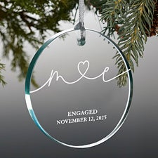 Drawn Together By Love Personalized Glass Ornaments - 32678