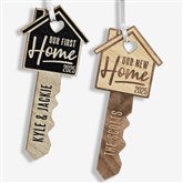 Our New Home Personalized Wood Key Ornament - 32688