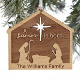 Nativity Personalized Wood Ornament - 32692