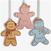 Gingerbread Family Character Personalized Wood Ornament - 32693
