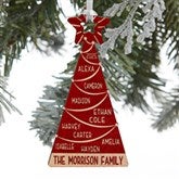 Family Christmas Tree Personalized Wood Ornament - 32699