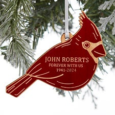 Cardinal Memorial Personalized Wood Ornaments - 32700