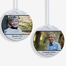 Double Photo Memorial Personalized Photo Ornaments - 32701