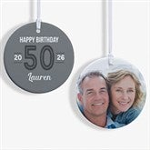 Modern Milestone Birthday Personalized Christmas Ornaments - 32703