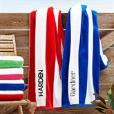 Custom Embroidered Cabana Stripe Beach Towels - 32723