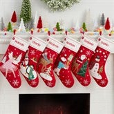 Merry Little Characters Personalized Christmas Stockings - 32726