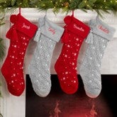 Starburst Pearl Personalized Christmas Knit Stockings - 32738