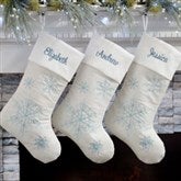 Crystal Blue Snowflake Personalized Christmas Stockings - 32750