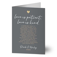 Love Is Patient Personalized Wedding Greeting Cards - 32754