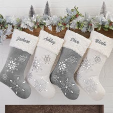 Seasons Sparkle Embroidered Christmas Stockings - 32755