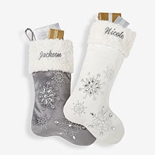 Seasons Sparkle Embroidered Christmas Stockings - 32755