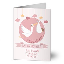 Its A Girl Personalized Baby Girl Congratulations Cards - 32765