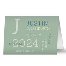 Modern All About Baby Boy Personalized Baby Greeting Cards - 32768