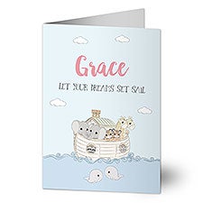 Precious Moments Noahs Ark Personalized Baby Greeting Cards - 32771