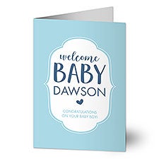 Welcome Baby Boy Personalized Baby Boy Congratulations Cards - 32772