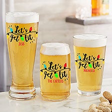 Lets Get Lit Personalized Christmas Beer Glasses - 32782