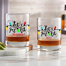Lets Get Lit Personalized Christmas Whiskey Glasses - 32783