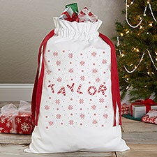 Candy Cane Lane Personalized Canvas Drawstring Santa Sack - 32806