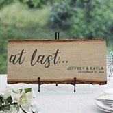 At Last... Personalized Wedding Wooden Plank Sign - 32826