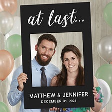 At Last... Personalized Wedding Photo Frame Prop - 32829