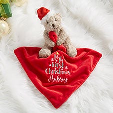 First Christmas Embroidered Bear Blankie - 32869
