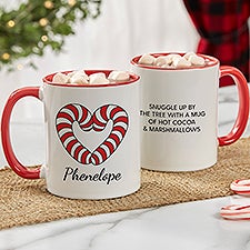 Precious Moments Candy Cane Heart Personalized Mugs - 32879