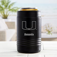 NCAA Miami Hurricanes Personalized Stainless Insulated Beer Can Holder - 32910