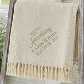 Anniversary Text Embroidered Afghan Throw - 32914