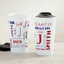 Notable Name Personalized Double-Wall Ceramic Travel Mug  - 33171