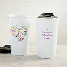 Close To Her Heart Personalized Double-Wall Ceramic Travel Mug  - 33174